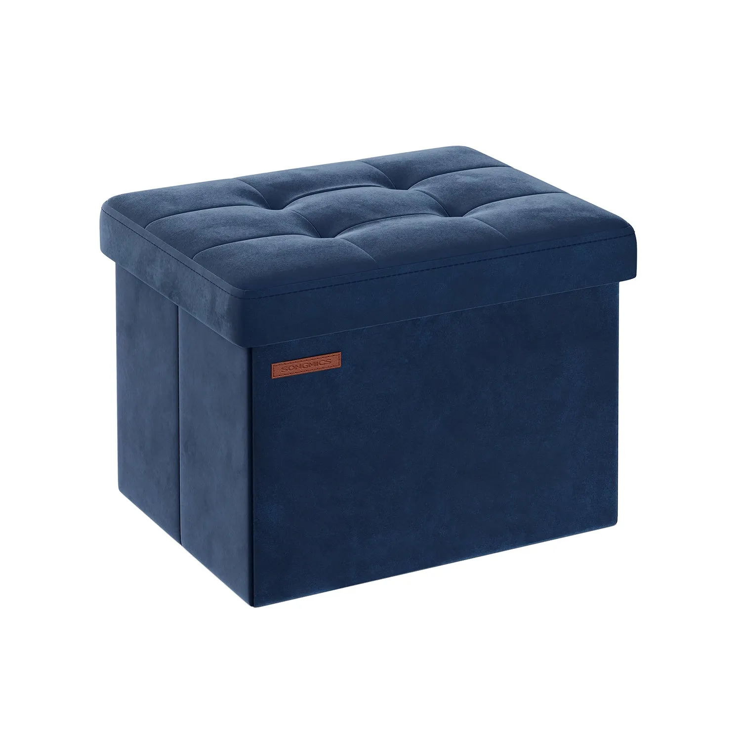 12.2" x 16.1" x 12.2" Foldable Storage Ottoman Bench Midnight Blue