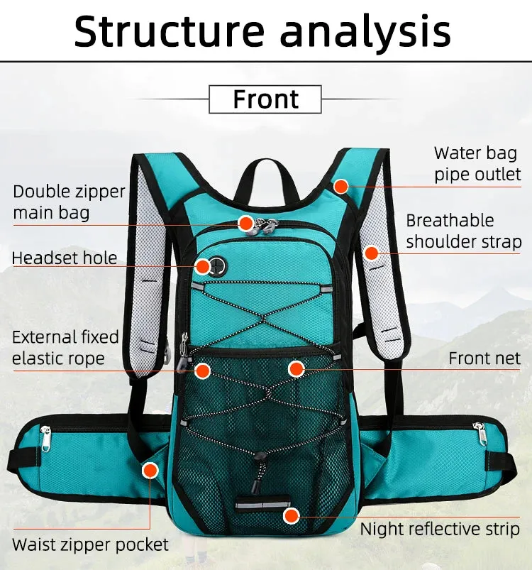 13L Water Backpack with 1L TPU Bladder