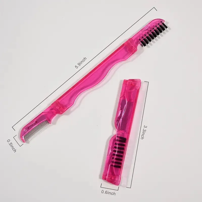 2 In 1 Portable Foldable Double-ended Eyelash Brush Eyelash Comb Eyebrow Comb Makeup Tools Beauty Tool For Woman Girl