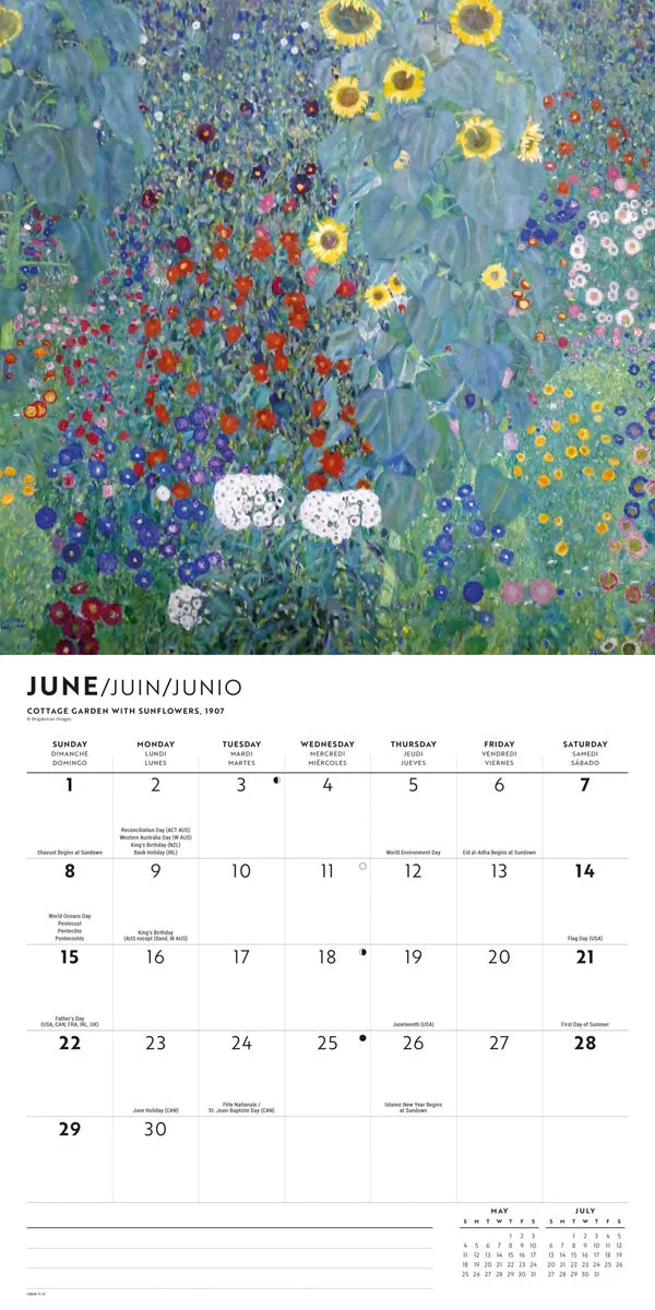 2025 Klimt Wall Calendar