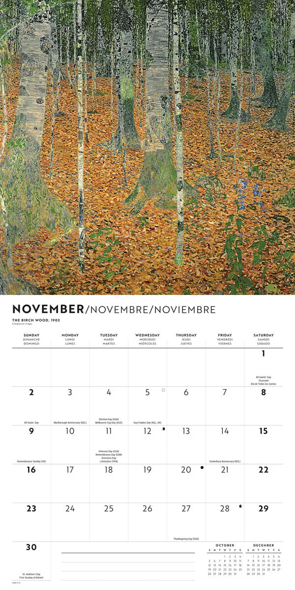 2025 Klimt Wall Calendar