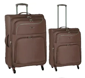 24" 20" 4 Wheel Suitcase Brown 4W77