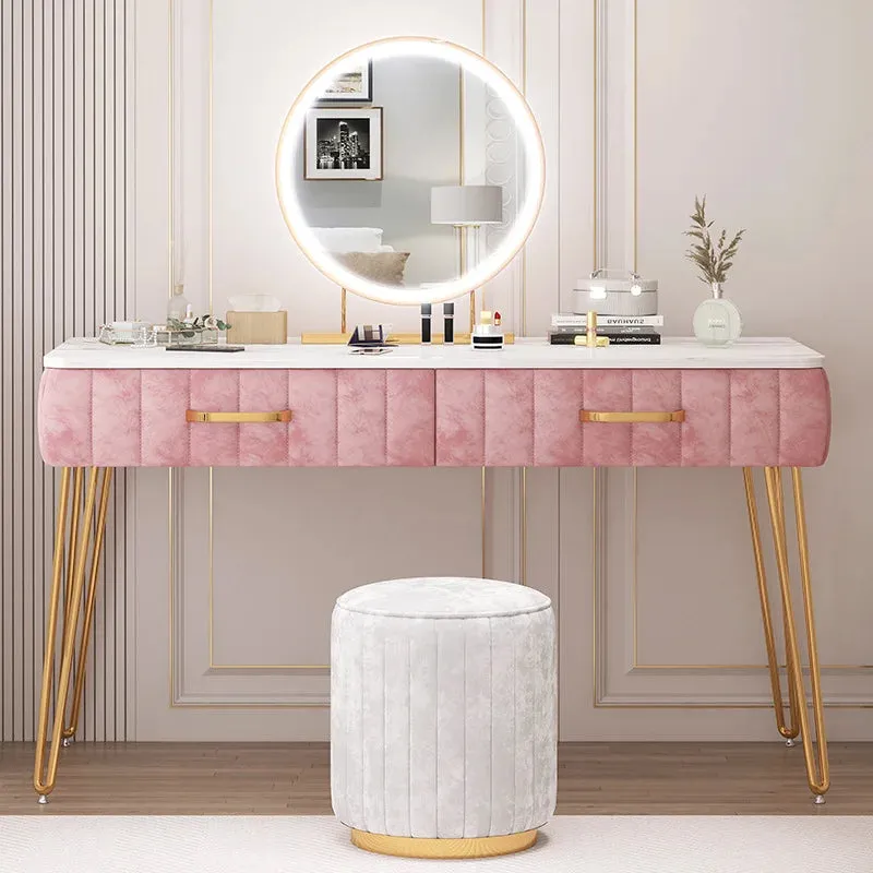 60/80cm Marble Dressing Table Vanity Cabinet Chair