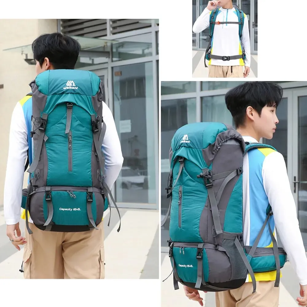 70L Camping Backpack With Rain Cover Outdoor Hiking and Travel.