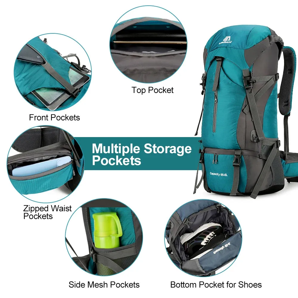 70L Camping Backpack With Rain Cover Outdoor Hiking and Travel.