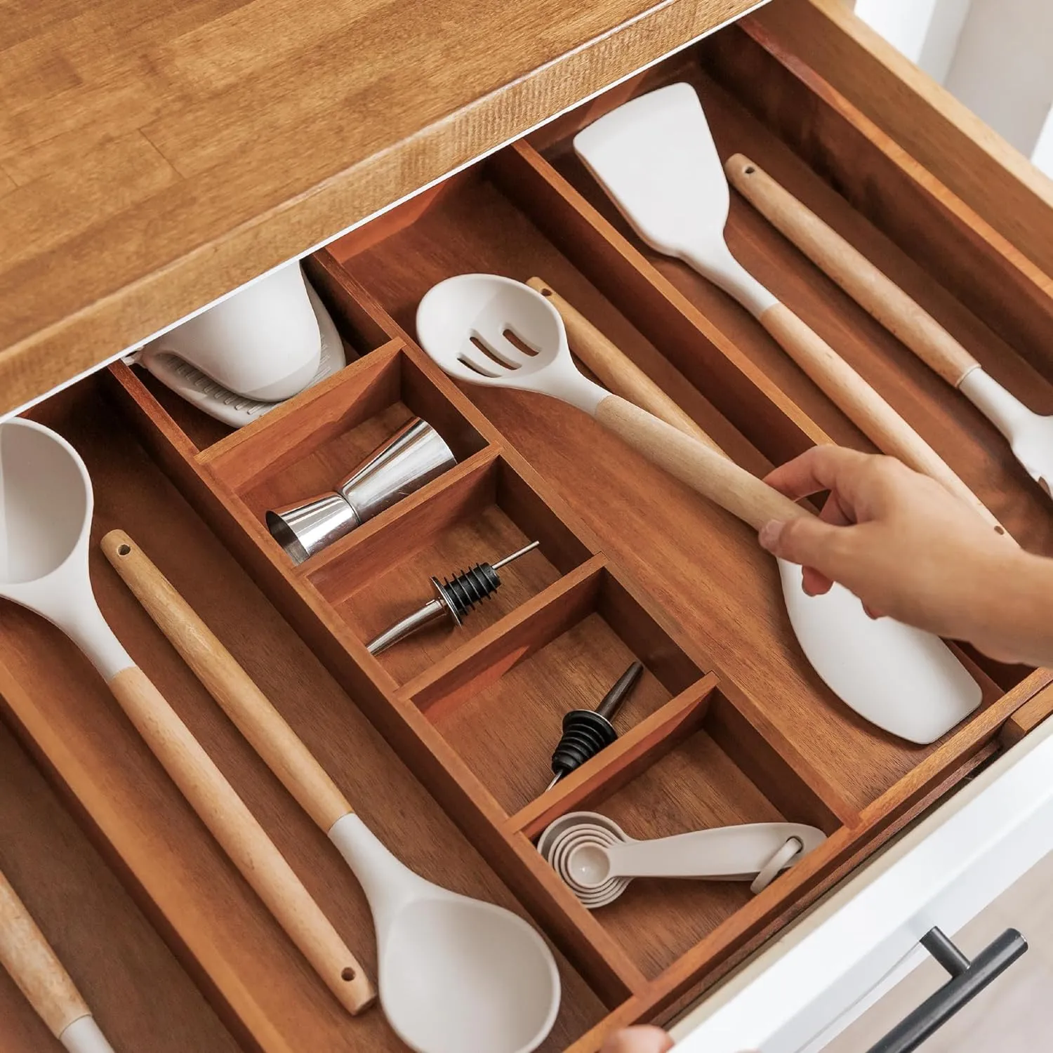 Acacia Utensils & Junk Drawer Organizer (Expands 15.75-28in)