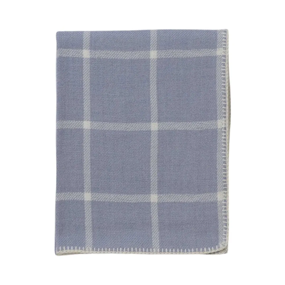 Alicia Adams Alpaca Graydon Throw in Chambray Blue and Ivory