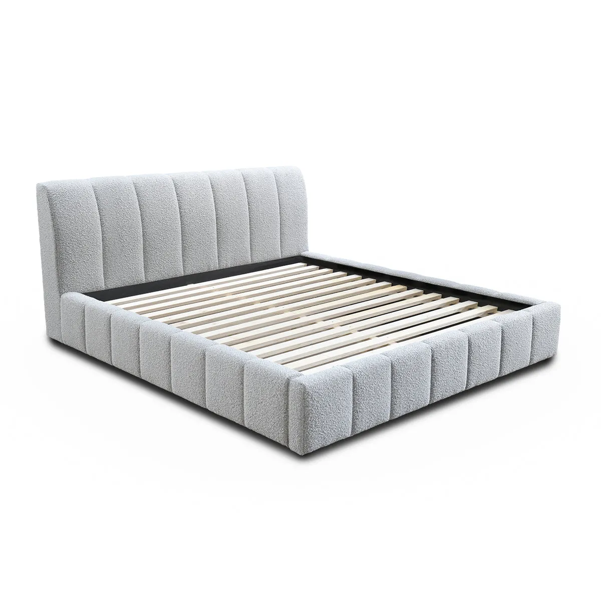 Allocco King Bed (Mixed Grey Boucle)