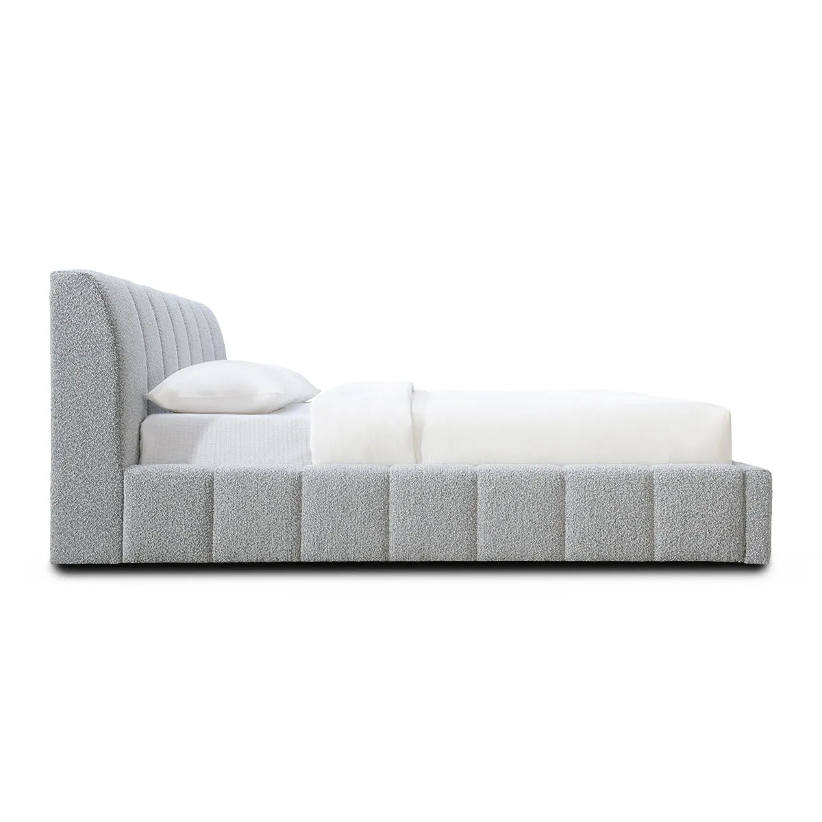 Allocco King Bed (Mixed Grey Boucle)