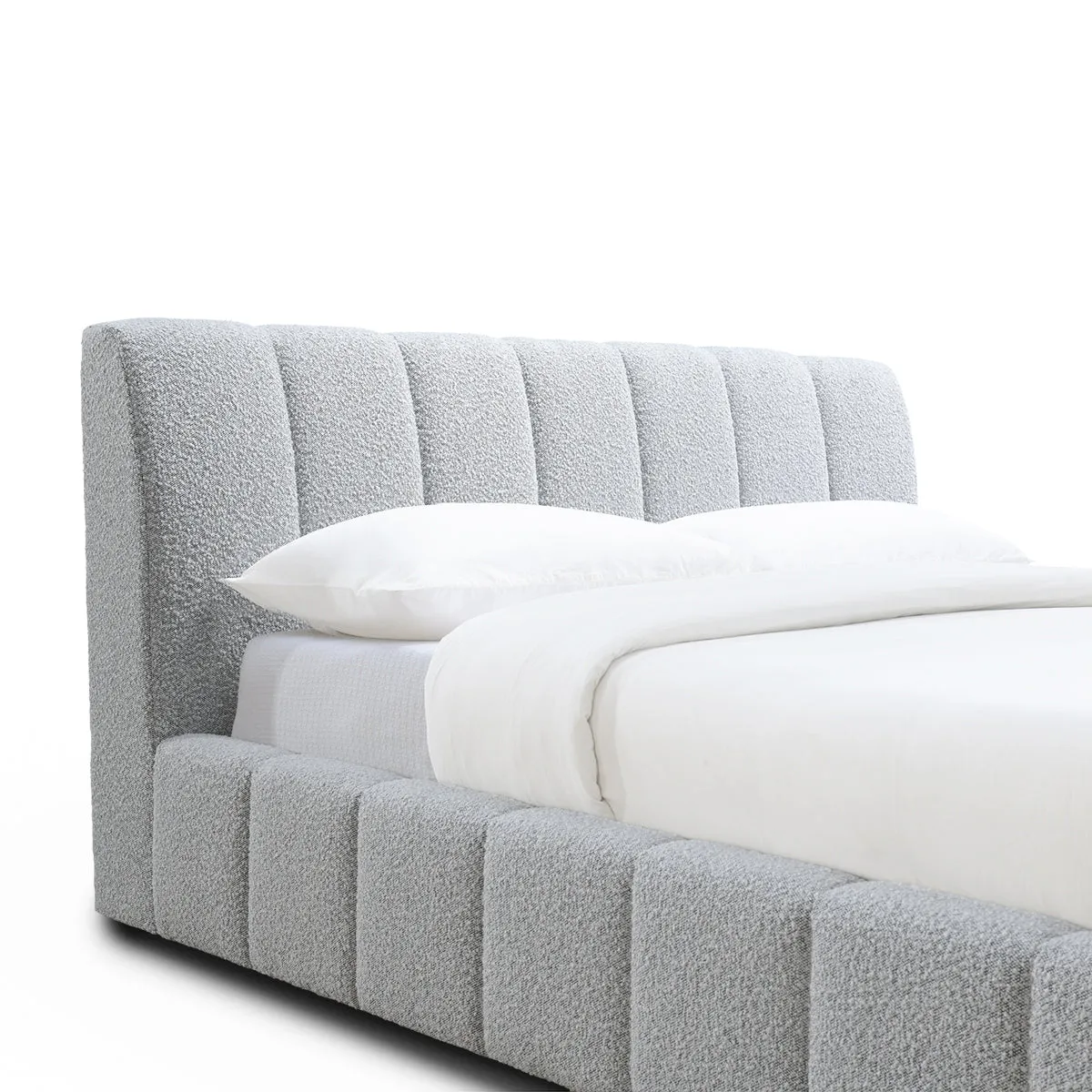 Allocco King Bed (Mixed Grey Boucle)