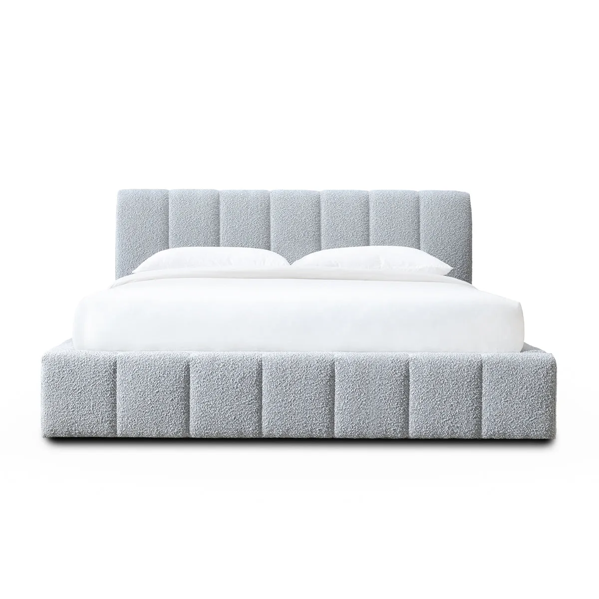 Allocco King Bed (Mixed Grey Boucle)