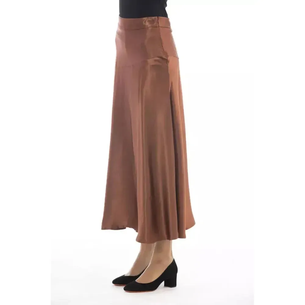 Alpha Studio Brown Viscose Women Skirt