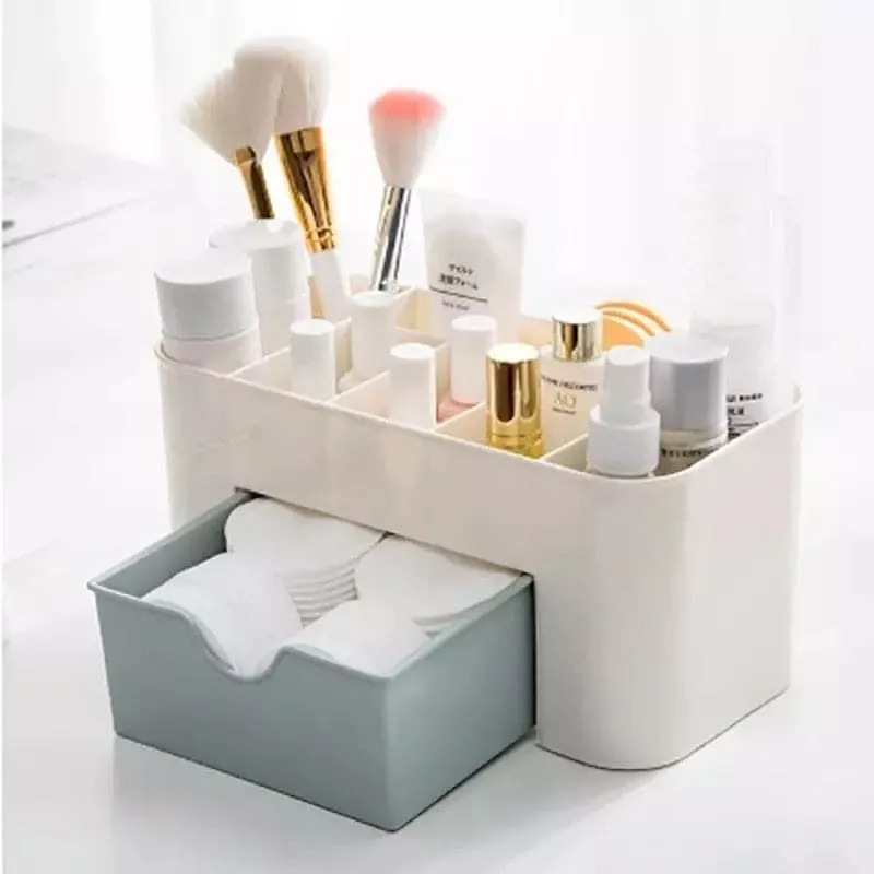 Amazing Double Layer Plastic Makeup Organizer Storage Box,  Cosmetic Drawer Jewellery Display Case, Desktop Container