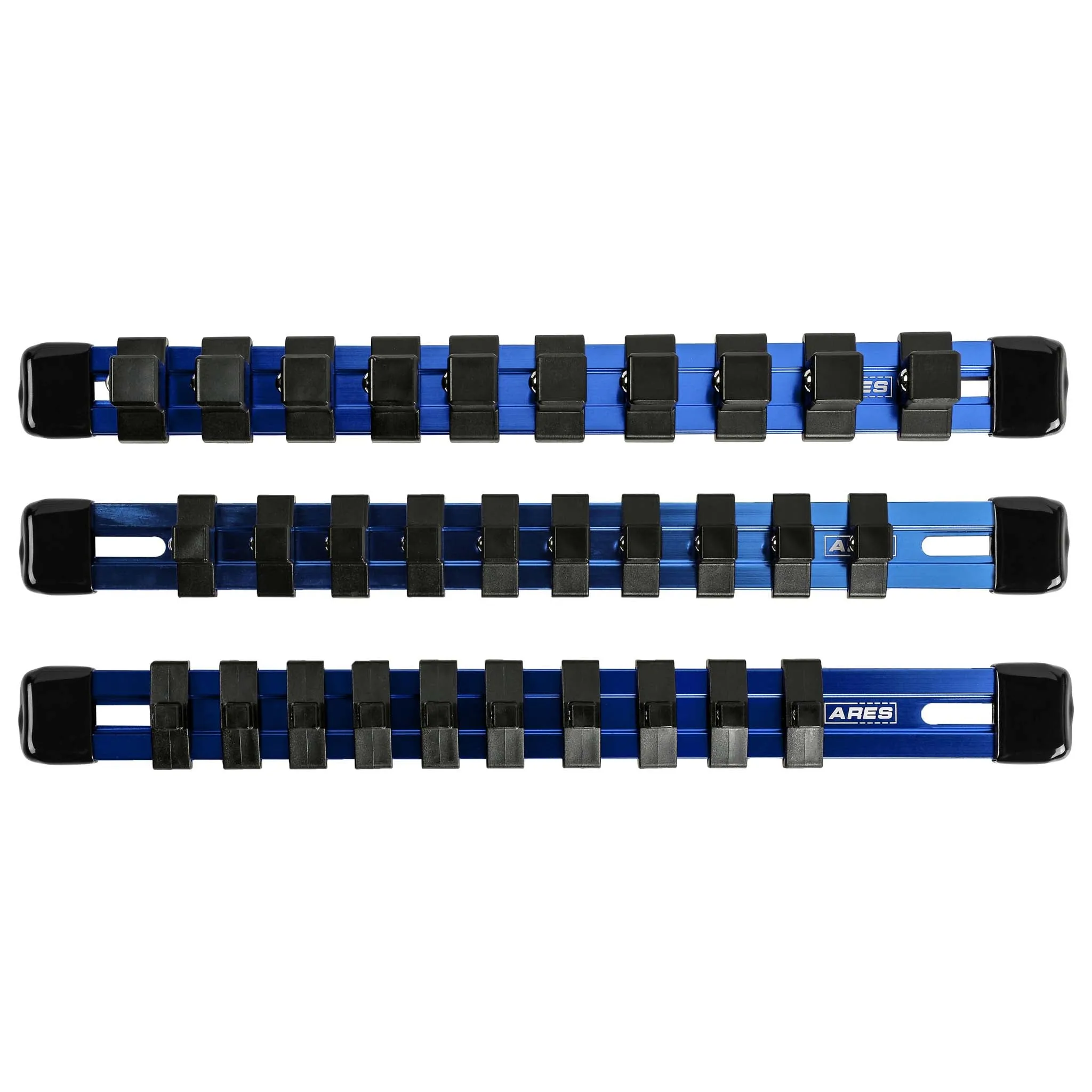 ARES 60080 - 3-Piece Blue 9.84-Inch Aluminum Socket Rail Set