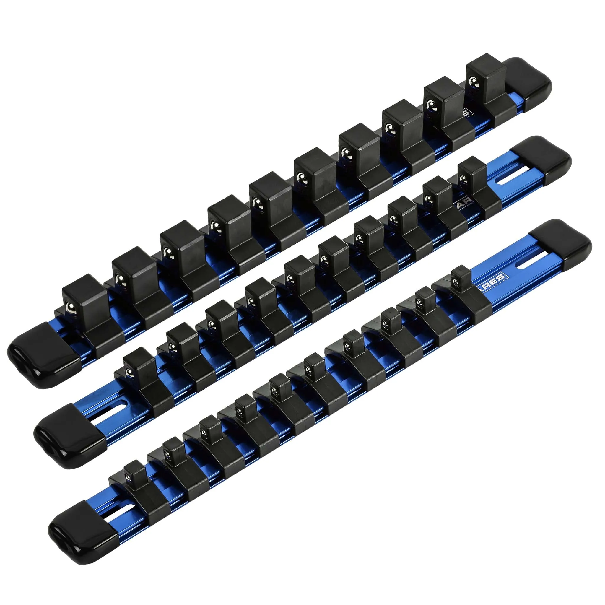 ARES 60080 - 3-Piece Blue 9.84-Inch Aluminum Socket Rail Set