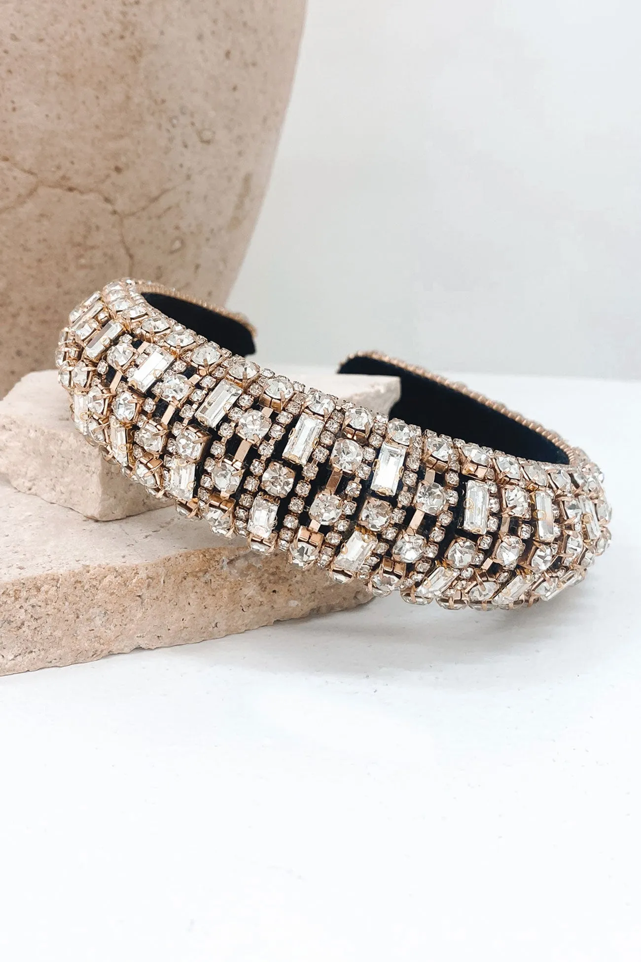 Audie Diamante Headband Gold