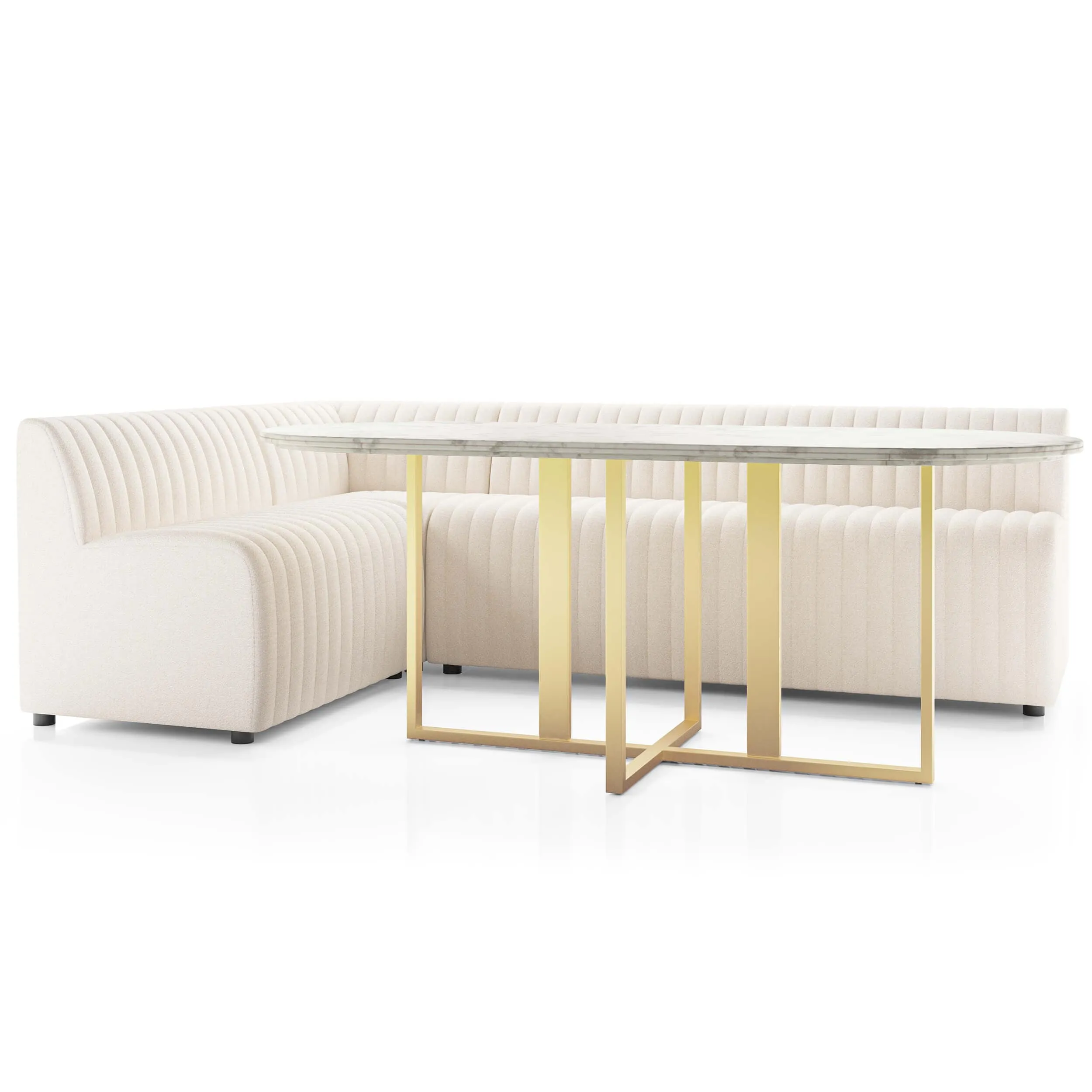 Augustine 100" Dining L-Shape Banquette, Capri Oatmeal