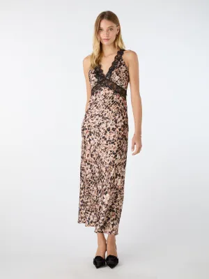 Aurelia Lace Detail Dress in Orchid Cheetah Print