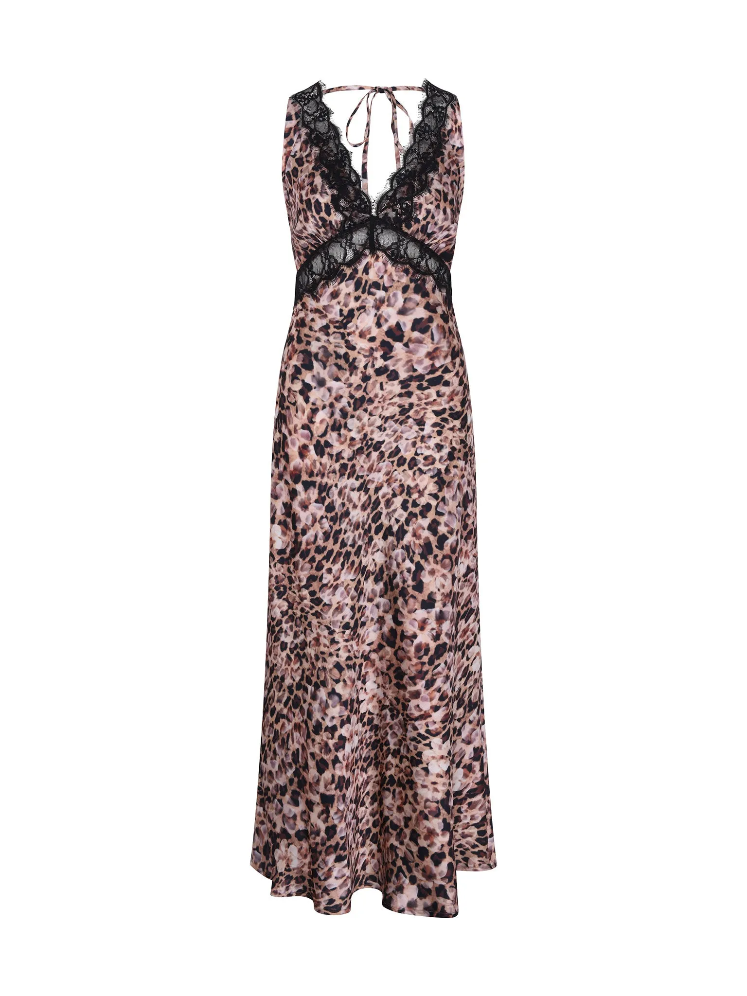 Aurelia Lace Detail Dress in Orchid Cheetah Print