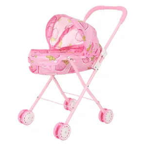 Baby Infant Doll Stroller Carriage Foldable With Doll For 12inch Doll Barbie