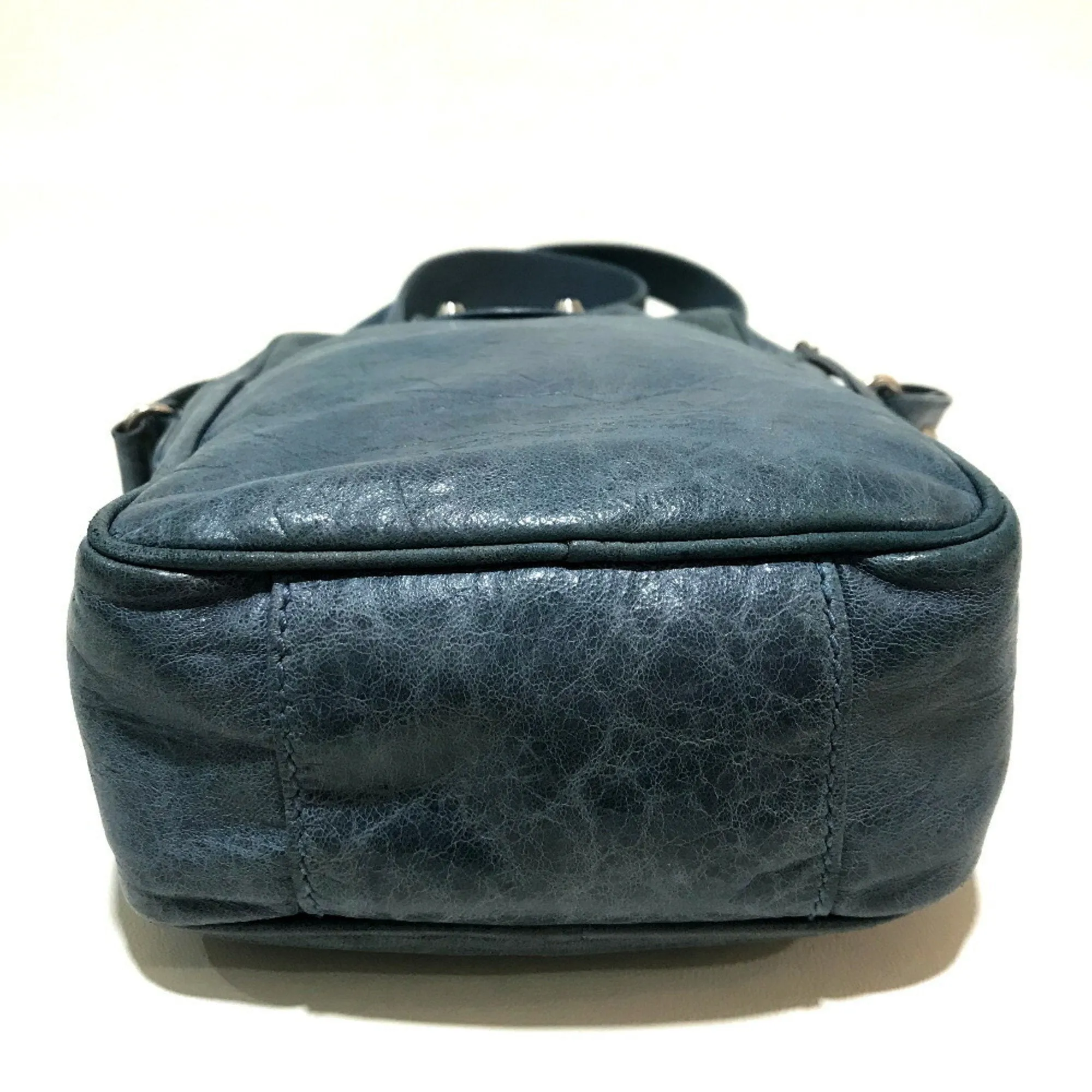 Balenciaga BB Reporter Blue Leather Bag