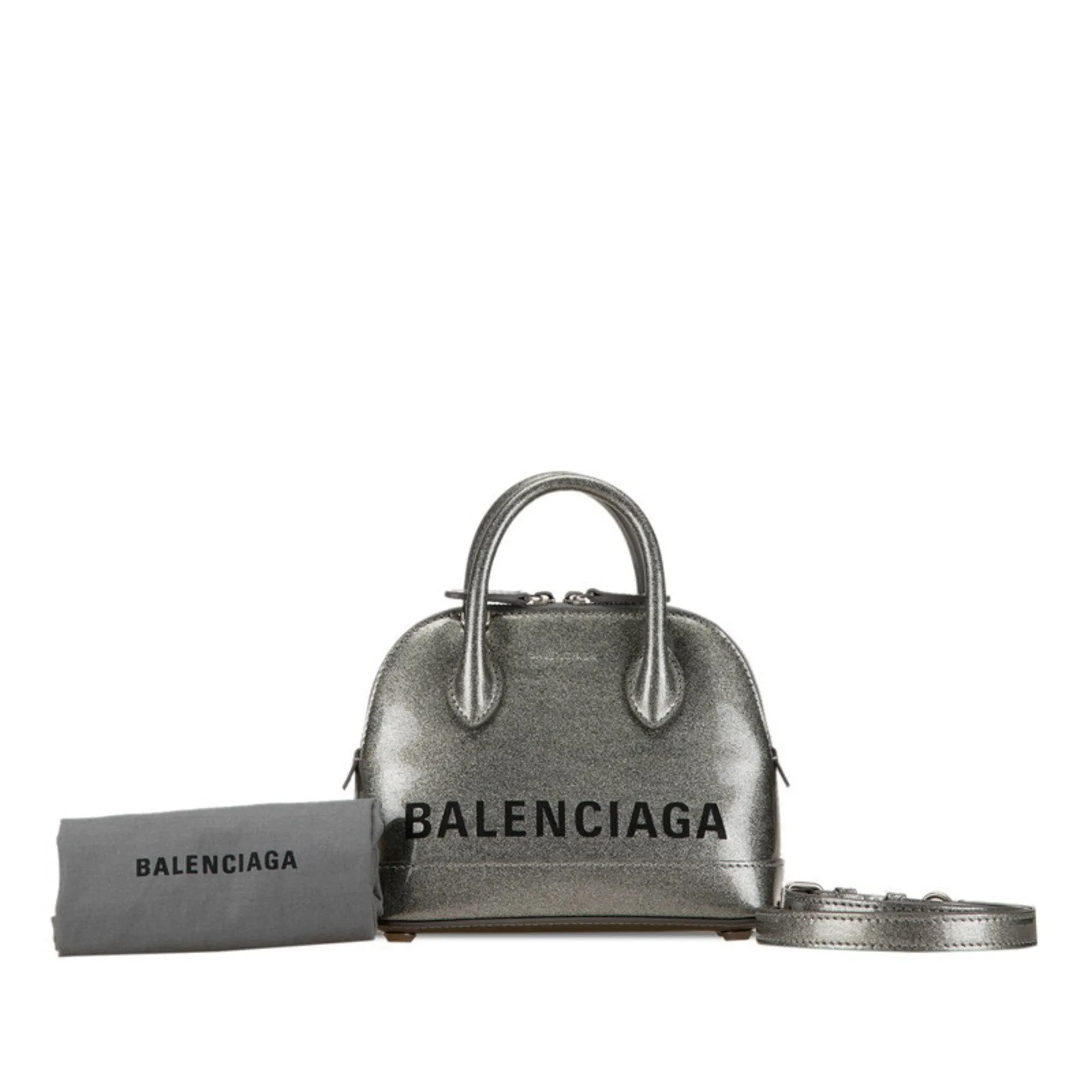 Balenciaga Ville Silver Leather Bag