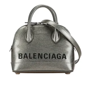 Balenciaga Ville Silver Leather Bag