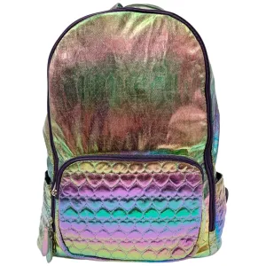 Bari Lynn Rainbow Embossed Heart Backpack