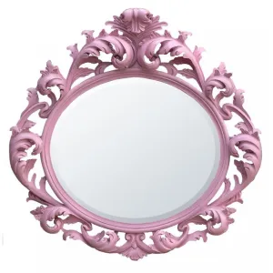 Baroque Pink Oval Landscape Bevelled Wall Mirror