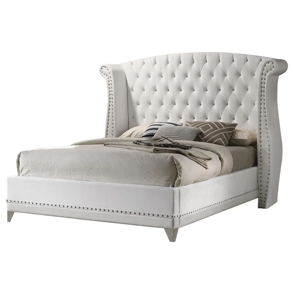 Barzini Wingback Tufted Upholstered Bed White