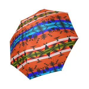 Between the Mountains Orange Foldable Umbrella