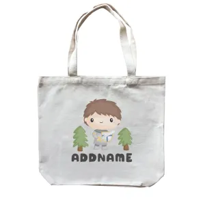 Birthday Royal Knight Boy Holding Sheild And Sword Addname Canvas Bag