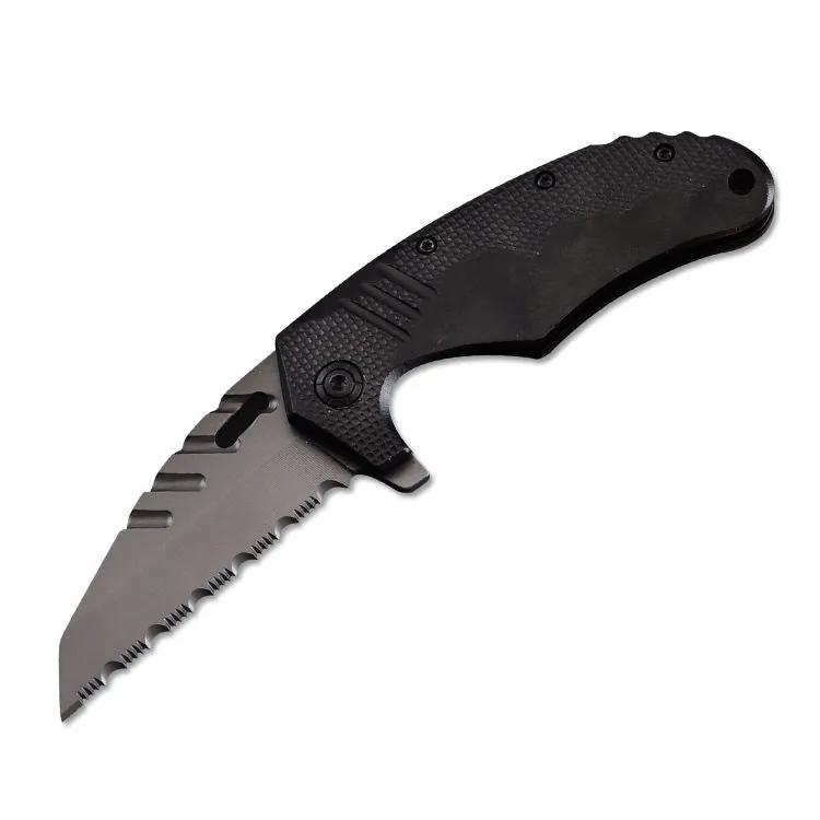 Black Foldable Stainless Steel Pocket Hunting Tactical Cheap Folding Knife Plastic Handle