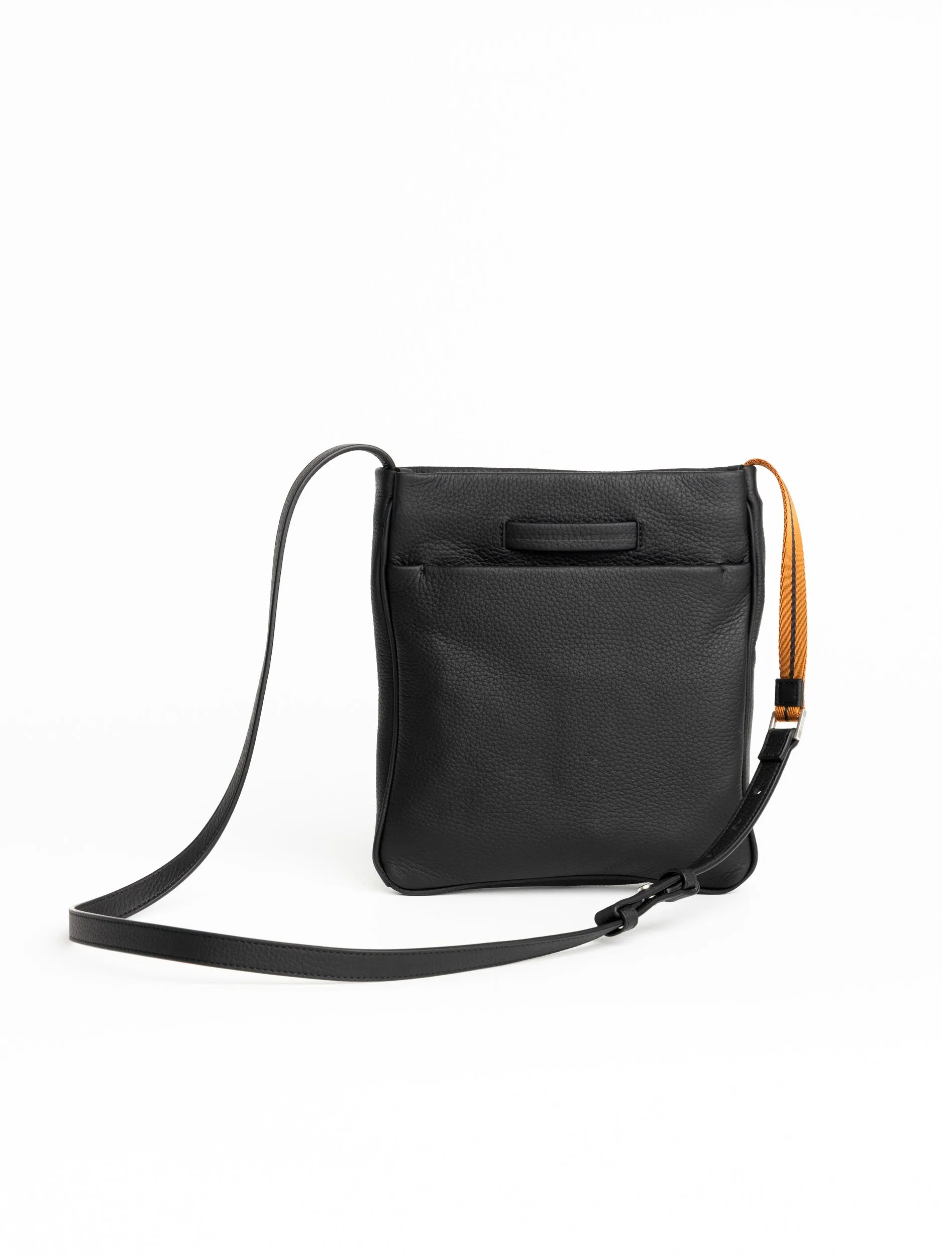 Black Secondskin Leather Messenger Bag