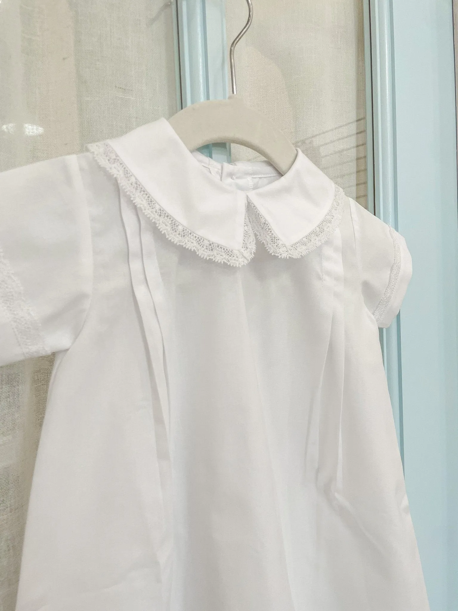 Boys Pointed Collar Christening Long Gown