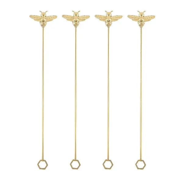 Brass Bee Stir Sticks