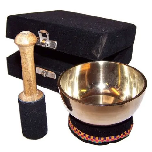 Brass Singing Bowl Gift Set - 9cm | Tibetan Sound Therapy, Meditation & Mindfulness Kit