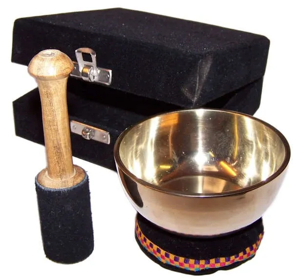 Brass Singing Bowl Gift Set - 9cm | Tibetan Sound Therapy, Meditation & Mindfulness Kit