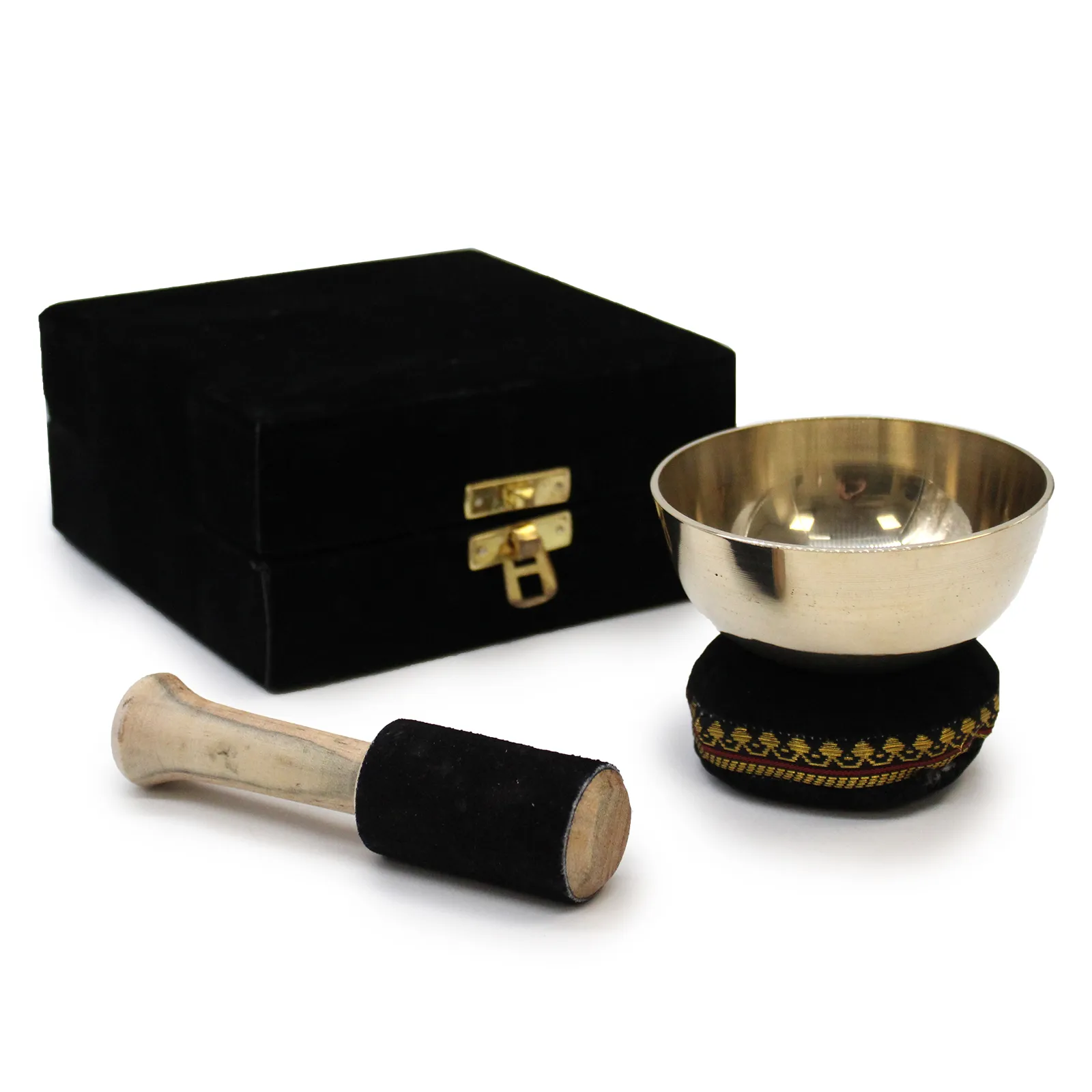 Brass Singing Bowl Gift Set - 9cm | Tibetan Sound Therapy, Meditation & Mindfulness Kit