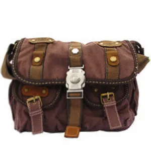 Brown Canvas Cross Body Messenger Bag for Women