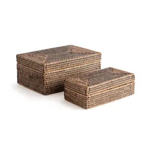 Burma Rattan Rectangular Lidded Box