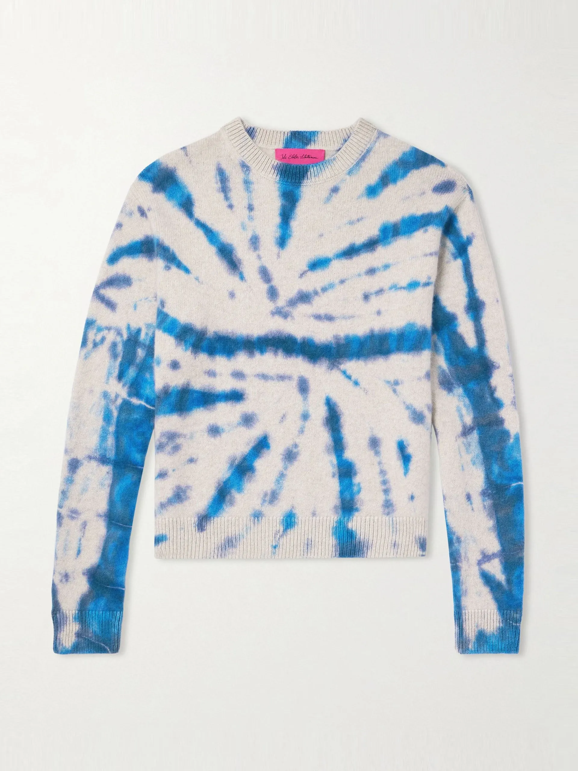 Burnout tie-dyed cashmere sweater