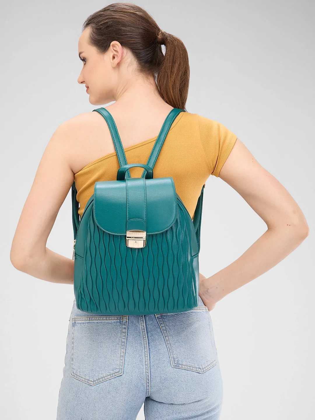 Caprese Shelbee Fashion Backpack Medium Dark Green