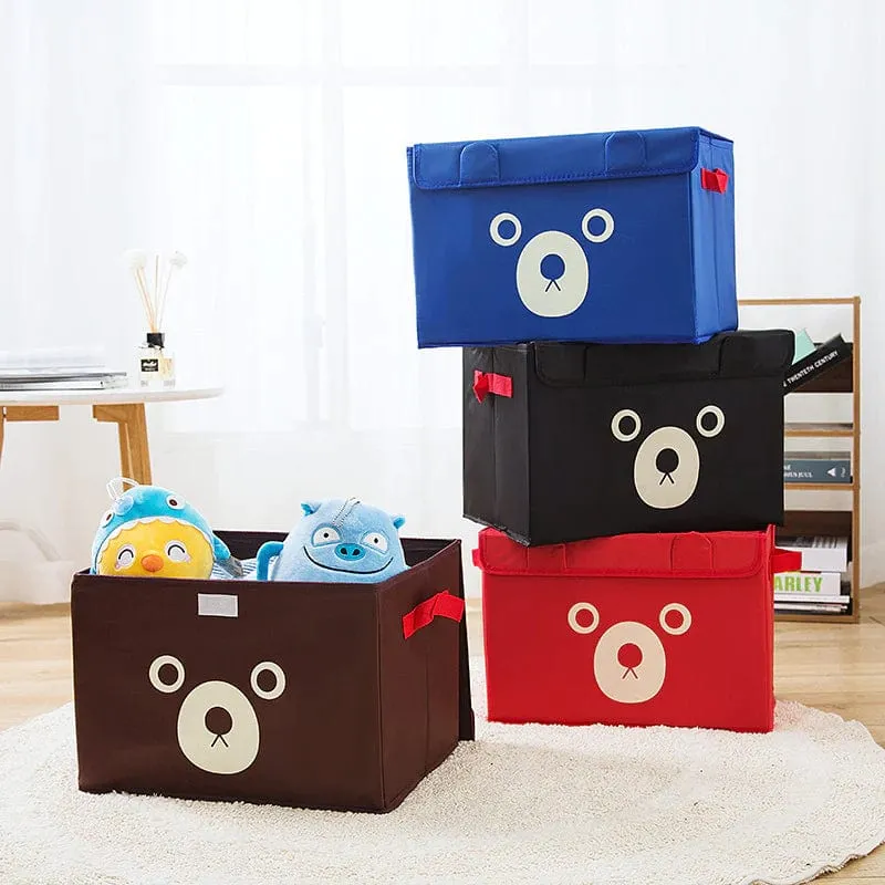 Cartoon Bear Foldable Storage Box - (Pack of 2)