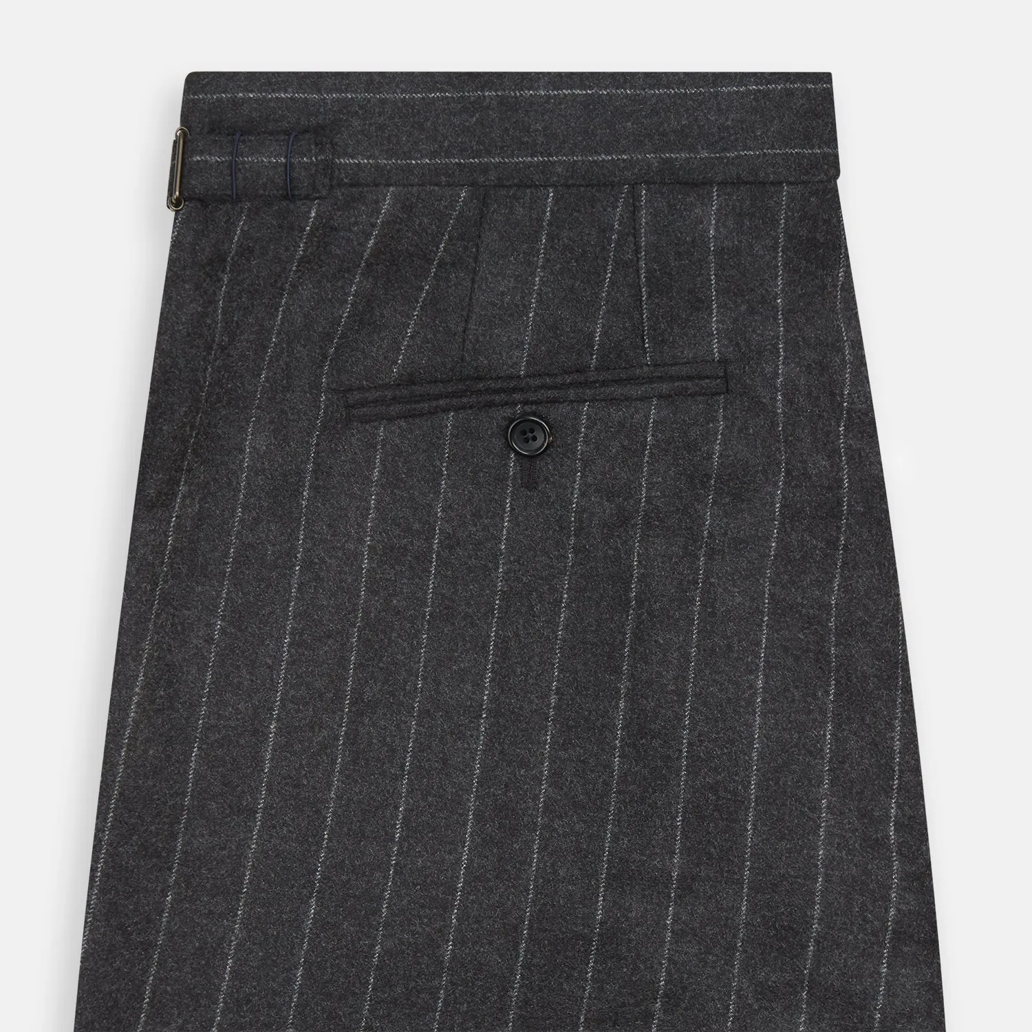 Charcoal Pinstripe Henry Trousers