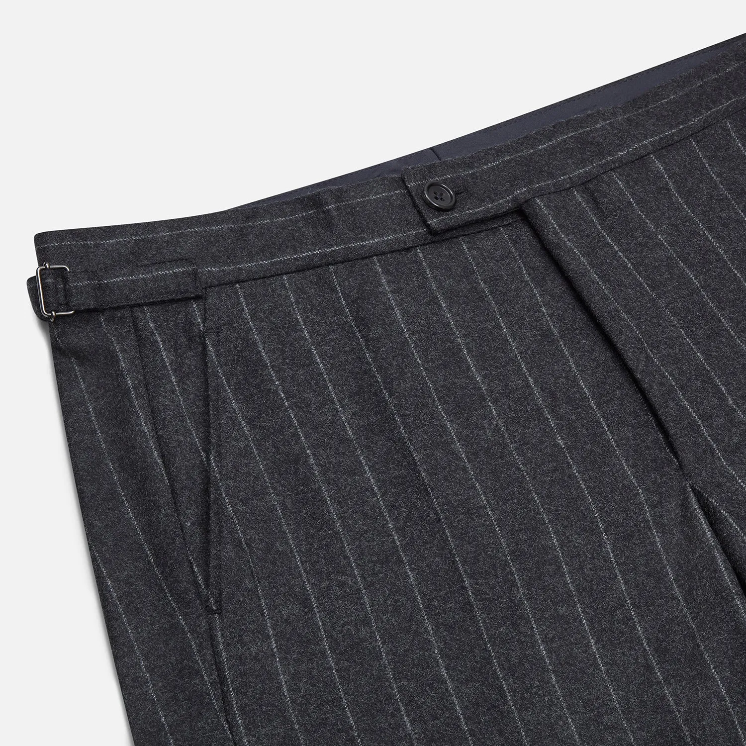 Charcoal Pinstripe Henry Trousers