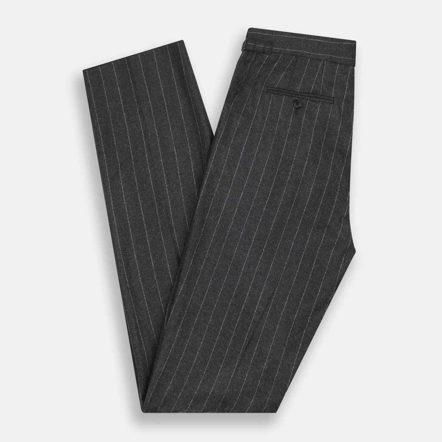 Charcoal Pinstripe Henry Trousers