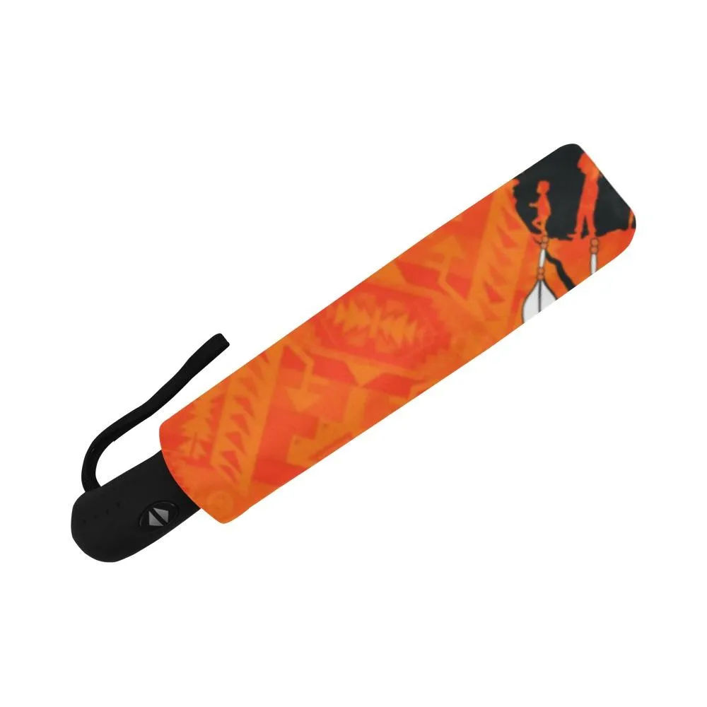 Chiefs Mountain Orange A feather for each Auto-Foldable Umbrella