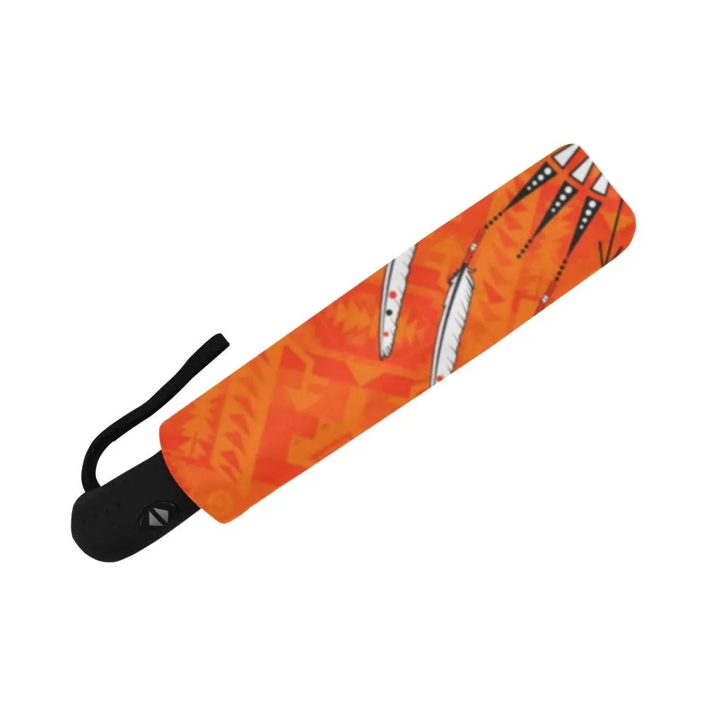 Chiefs Mountain Orange Feather Directions Auto-Foldable Umbrella