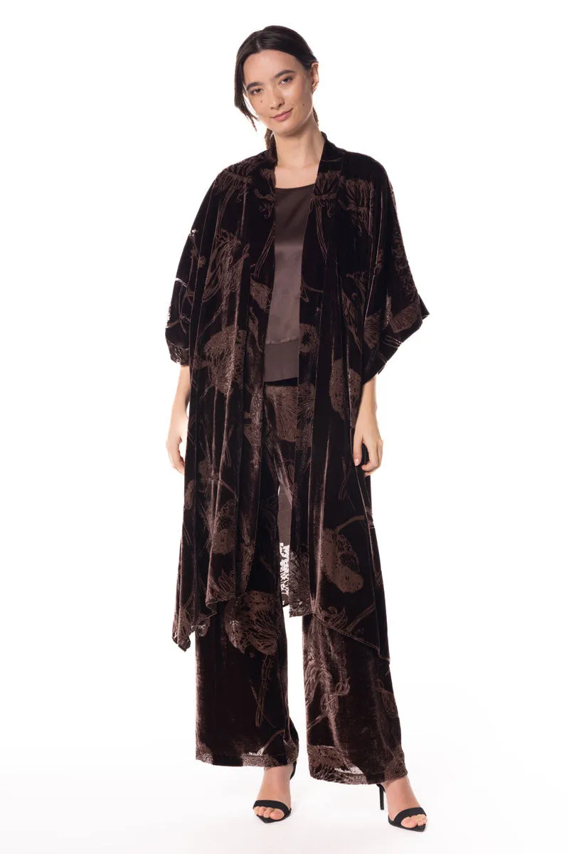 Chocolate Fabergé Velvet Kimono